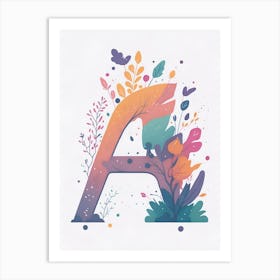 Colorful Letter A Illustration 52 Art Print