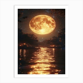 Full Moon Over Water 37 Art Print