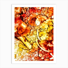 Abstraction Yellow And Orange Sun Art Print