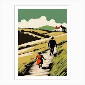 Jack And Jill - Boy And A Girl Walking Art Print