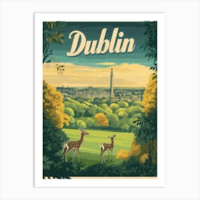 Aihrgdesign A Mid Century Modern Travel Poster For Dublin 1 Art Print