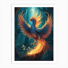 Colorful Phoenix Nature Art Print