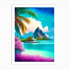 Bora Bora French Polynesia Soft Colours Tropical Destination Art Print