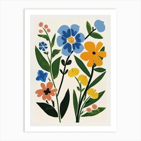 Painted Florals Forget Me Not 4 Art Print
