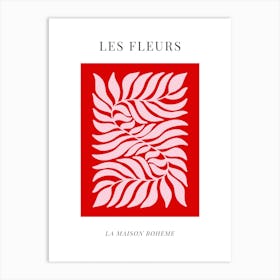 Red & Pink Les Fleurs 1 Art Print