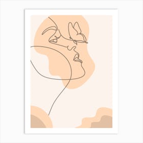 A Woman With A Butterfly Art Print