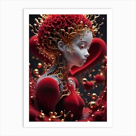 Girl With A Heart Art Print