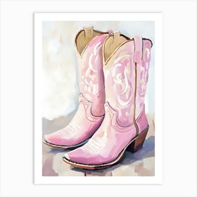 Pink Cowboy Boots 3 Art Print