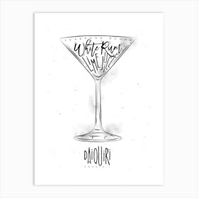 Daiquiri Cocktail White Background Art Print