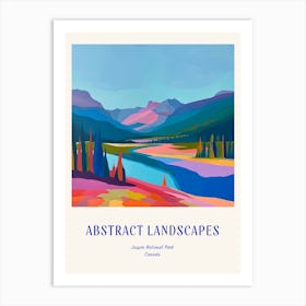 Colourful Abstract Jasper National Park Canada 3 Poster Blue Art Print