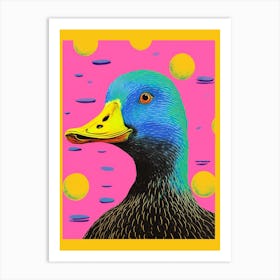 Duckling Geometric Vibrant Portrait 1 Art Print