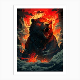 Fire Bear Art Print