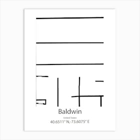 Baldwin Park,United States Minimalist Map 1 Art Print