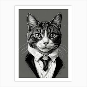 Tuxedo Cat 2 Art Print