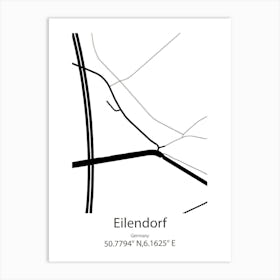 Eilendorf,Germany Minimalist Map Poster