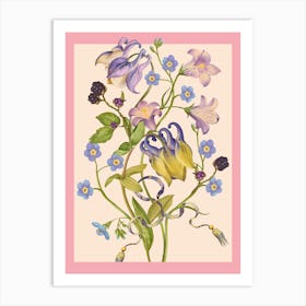 Flowers And Butterflies Art Print