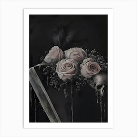 Roses And Scythe Art Print