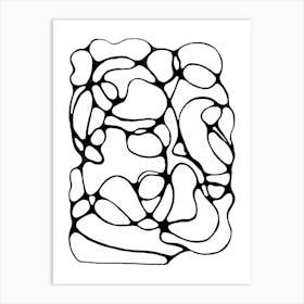 Abstract Handmade Black Lines 1 Art Print