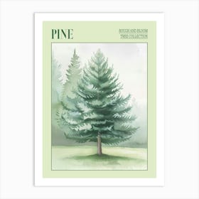 Pine Tree Atmospheric Watercolour Painting 4 Poster Art Print