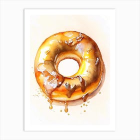 Bourbon Glazed Donut Cute Neon 5 Art Print