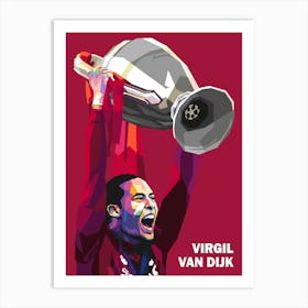 Liverpool Defender Virgil Van Dijk Wpap Pop Art Style Affiche