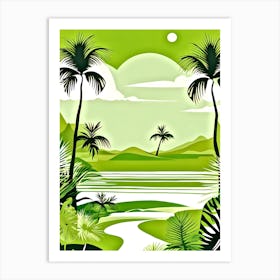 Tropical Landscape With Palm Trees 1 Art Print