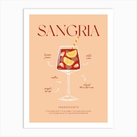 Recipe Cocktail Sangria Art Print