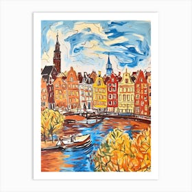 Amsterdam, Dreamy Storybook Illustration 4 Art Print