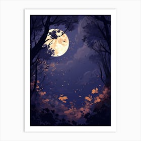 Moonlight In The Forest 1 Art Print