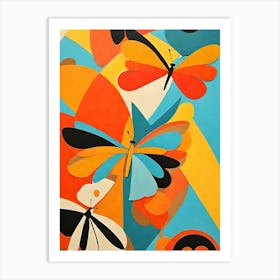 Butterflies Abstract Painting 1 Art Print