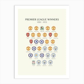 Premier League Winners Print Art Print