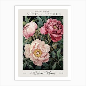 William Morris Pink Peonies Exhibition Art Print