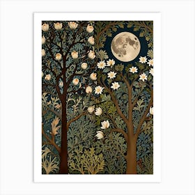 William Morris Moonlight In The Trees 9 Art Print