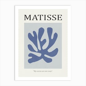 Inspired by Matisse - Blue Flower 02 Art Print