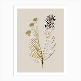 Fennel Seed Spices And Herbs Retro Minimal 1 Art Print