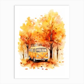 Cute Autumn Fall Scene 15 Art Print