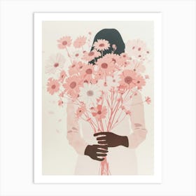 Spring Girl With Pink Flowers 5 Art Print