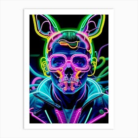 Neon Bunny Art Print