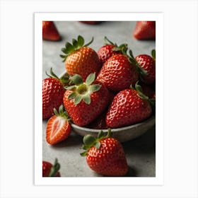 Strawberries In A Bowl Art Print