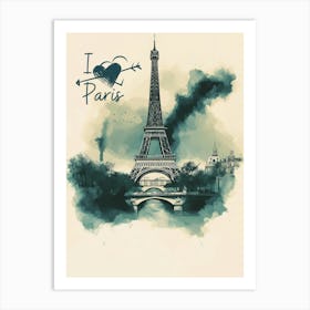 Send a Piece of Paris with You - Eiffel Tower Poster Art Print