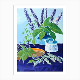 Anise Hyssop Spices And Herbs Oil Painting 1 Art Print