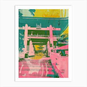 Meiji Shrine In Tokyo Duotone Silkscreen 2 Art Print