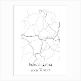 Fukuchiyama,Japan Minimalist Map Art Print