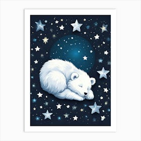 Polar Bear Sleeping In The Stars 1 Art Print