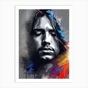 Portrait Of A Man With Long Hair Art Print