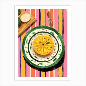 A Plate Of Pumpkins, Autumn Food Illustration Top View 28 Art Print