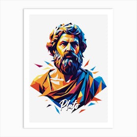 Plato 01 Portrait WPAP Pop Art Art Print