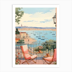 Cannes France 5 Illustration Art Print