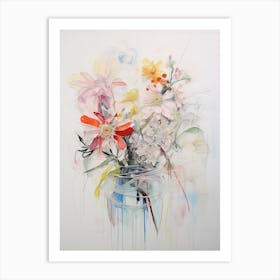 Abstract Flower Painting Edelweiss 2 Art Print