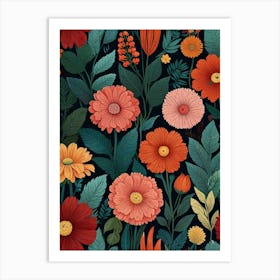 Floral Seamless Pattern 2 Art Print